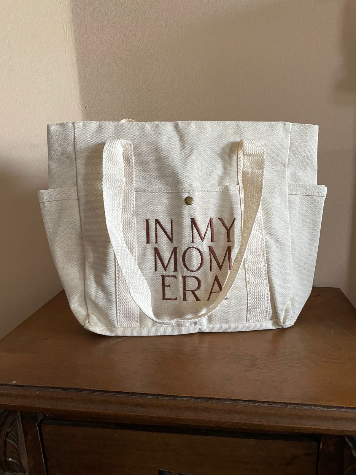 Vista 3 de Bolso Lona Bordado - bordado: mom